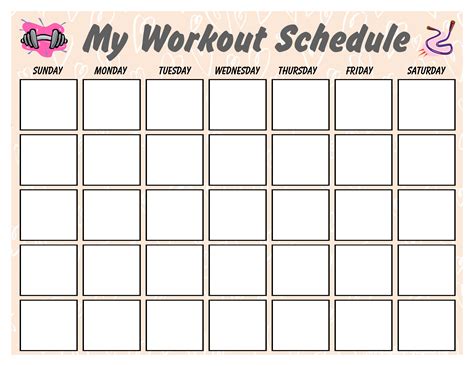 Workout Printable Calendar