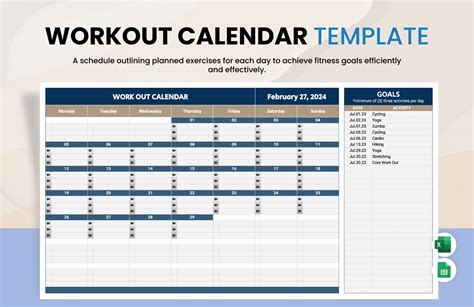 Workout Schedule My Excel Templates
