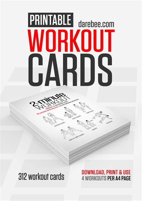 Workout cards. RipDeck. RipDeck is a deck of cards workout that will help you meet your fitness or weight-loss goals. Each suit is a different exercise and the number of repetitions is based on rank. With Ripdeck, you can workout at home, in the gym, when traveling, or anywhere. 