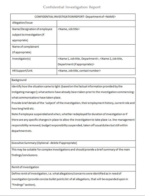 Workplace Investigation Report Template in 2021 Report template