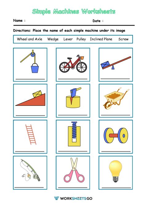 Worksheet For Simple Machines Worksheet Definitions Preschoo