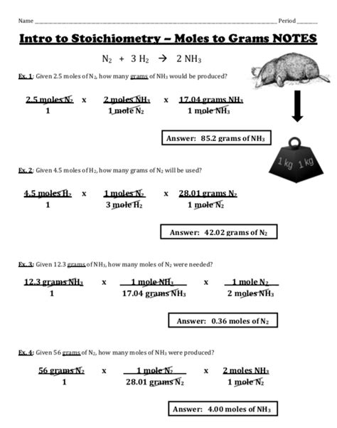 Worksheet Mole Mole Problems