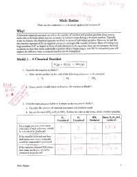 Worksheet Mole Ratios Answer Key Exercises Chemistry Docsity