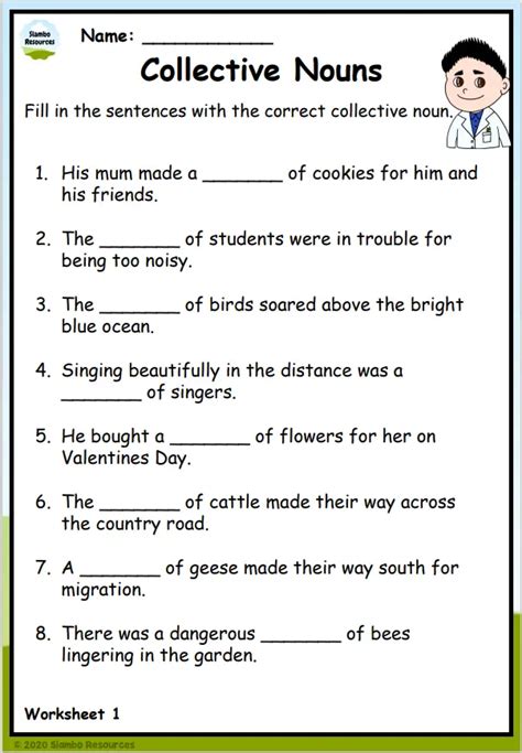 Worksheet Of Collective Noun For Class 4