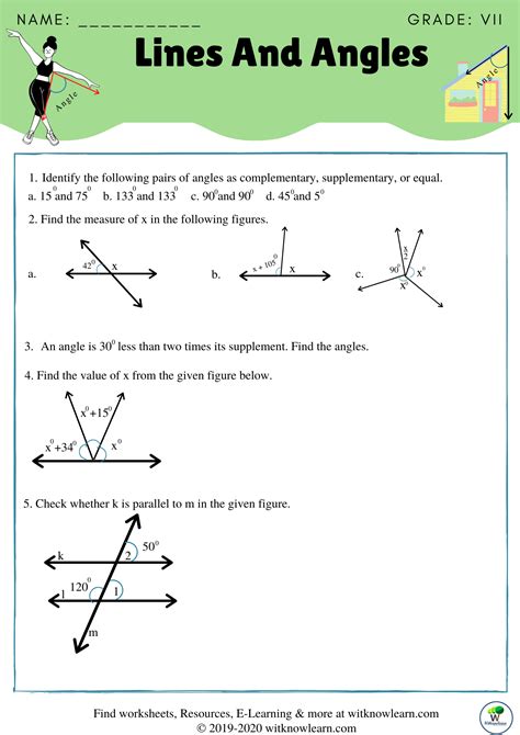 Worksheet On Angles And Lines