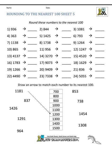Worksheet Rounding Numbers