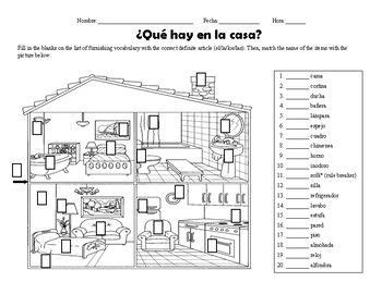 Worksheet la casa.  Lesson plans, flashcards, worksheets & songs for Spanis...