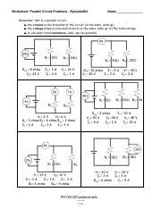 Worksheet parallel circuit problems episode 904 answers.  Aug 27, 2018 · The...