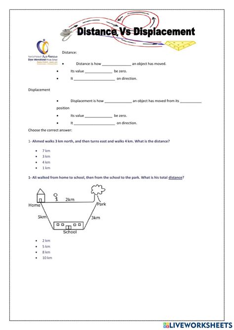 WorksheetDistance and Displacement