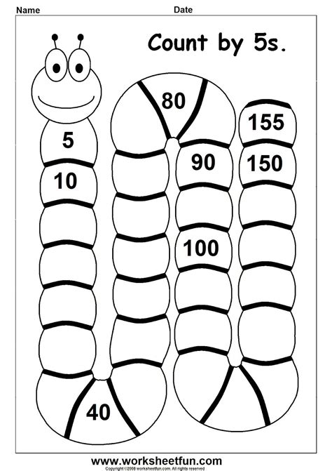 Worksheetfun Free Printable Worksheets Skip Counting By 5 Math Patterns Elementary Math