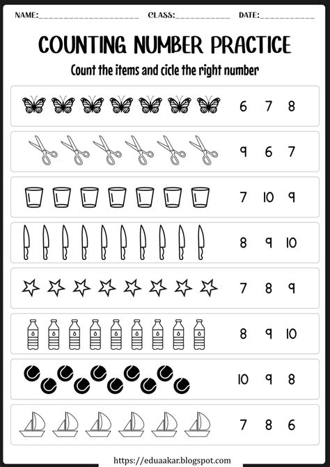 Worksheets For Counting Numbers