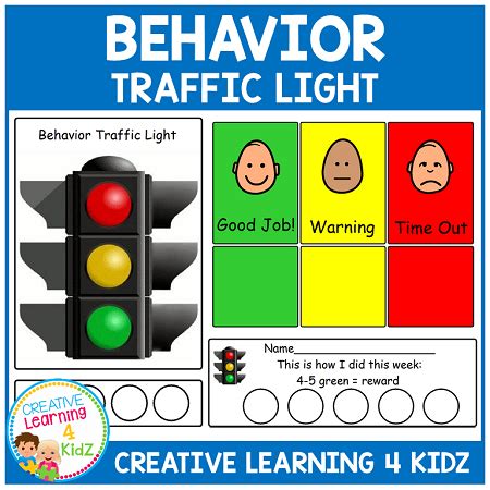 Worksheets for Classroom Traffic Light Behaviour Chart