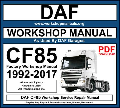 Workshop manual for daf cf85 430. - Puls manual de limba romana pentru straini curs romanian edition.