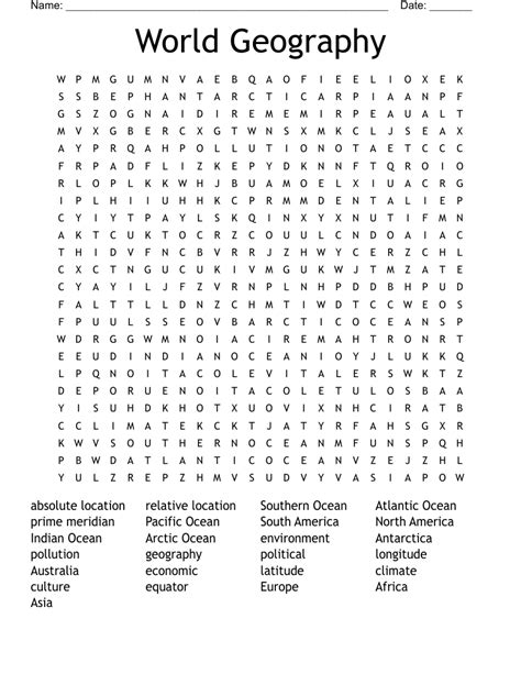World Geography Word Search Wordmint Word Search Printable