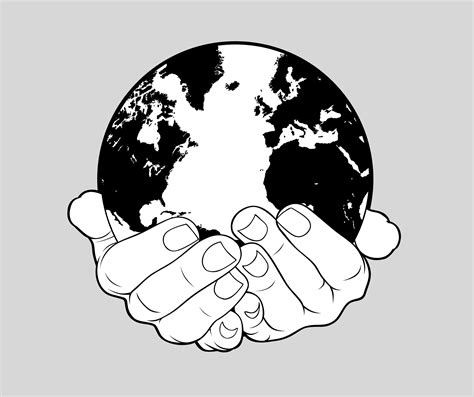World In Hands Drawing