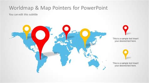 World Map Locations PowerPoint Slide Design SlideModel