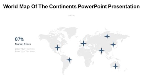 World Map With Continents For Powerpoint Presentationgo