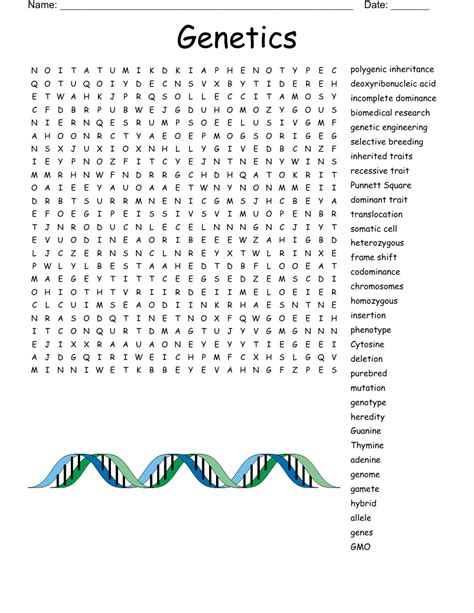 World Of Genetics Word Search