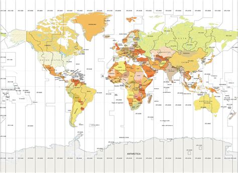 World Time Zone Map GIS Geography