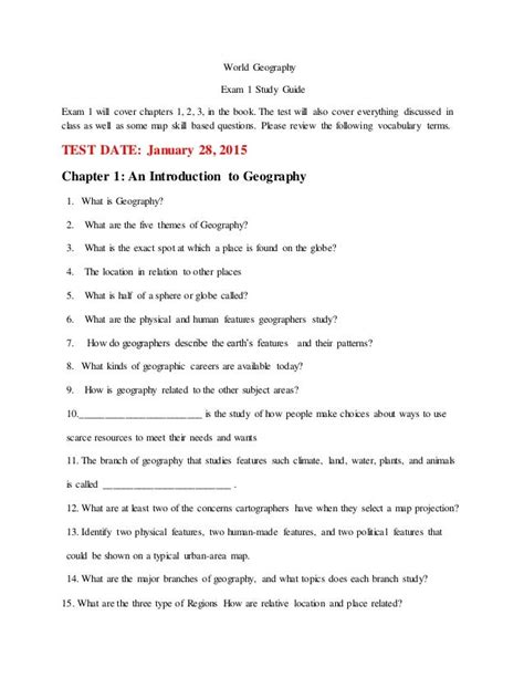 World geography unit 8 exam study guide. - Examples of a research paper guidelines.