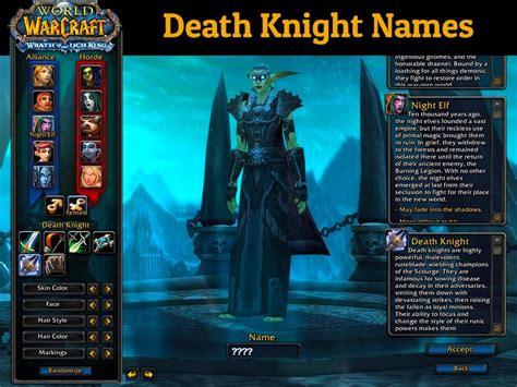 WoW Name Generator is an app that helps you generate authentic sounding names for your World of Warcraft characters. You can choose from all playable races and thousands of possible combinations.. 