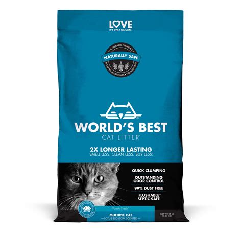 Worlds best kitty litter. May 2, 2012 · WORLD'S BEST CAT LITTER Good Habits Attractant Cat Litter, 15-Pounds - Natural Plant-Based Attractant, Quick Clumping, 99% Dust Free & Made in USA - Ideal for Training with Outstanding Odor Control dummy 