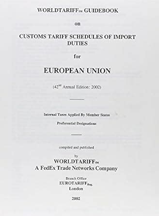 Worldtariff guidebook on customs tariff schedules of import duties for mexico. - Swiss family robinson comprehension guide by jameson detweiler.