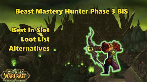 Oct 8, 2023 · WotLK Marksmanship Hunter Best in Slot List. This is a list of gear that is considered to be the best in each slot. The list below is following the stat priority of Hit rating to cap > Agility > Critical Strike rating; > Armor Penetration rating; > Attack Power; > Haste rating; > Stamina. Make sure to account for the various raid buffs and ... . 