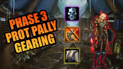 Wotlk phase 3 prot paladin bis. As a prot pally you’re gonna have 3-4 different sets and they’re all gonna depend on what is available to you, and what the fight requires. Working off a set ‘bis’ list won’t really be helpful. I’d recommend going to the paladin discord and looking through the prot thread, there are some good guides for different scenarios there. 