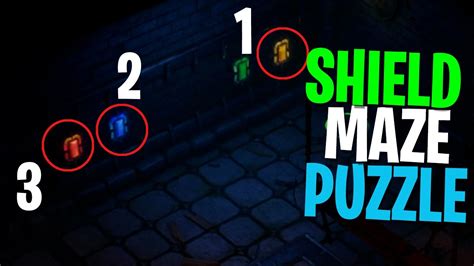 The second puzzle is in the upper portion of the maze. In order to open one of those doors, you’re going to have to defeat Xanthir first. The other one requires the Triangle, Pentagon, Square, Circle sequence to open, but make sure to do the first sequence! That’s just a free chest for you. The final puzzle is for a group of chests.. 