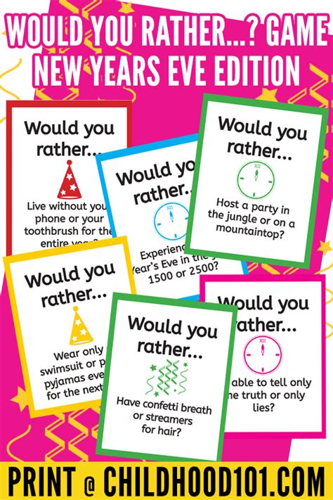 Would You Rather? Game for Families: New Year