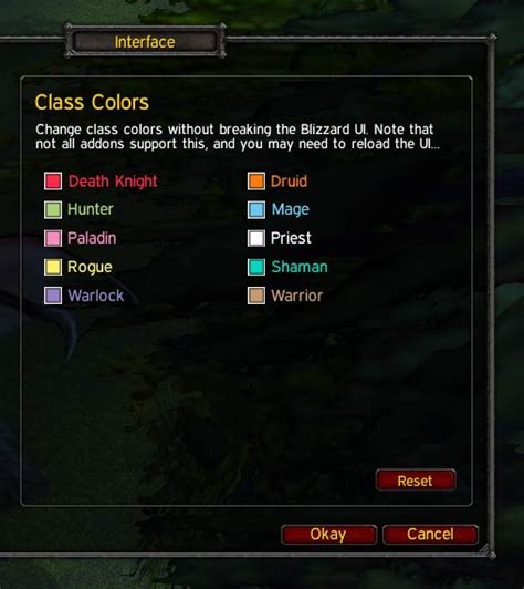 Wow Classic Chat Class Colors