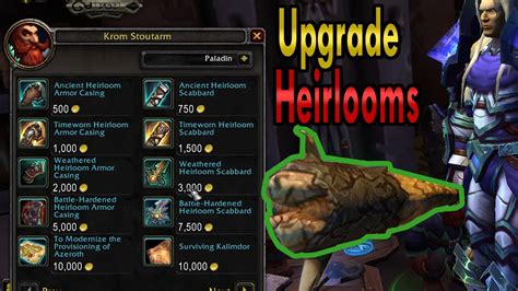 WoW Cheap Heirlooms Guide by FlamingSwaggot. Who the hell's got the wallet to buy every single last heirloom and upgrade it to 100? Or upgrade an heirloom bow that you're going to use on literally one character? This is the least wasteful set of heirloom purchases possible. Gold costs included! Let's start off with weapons.. 