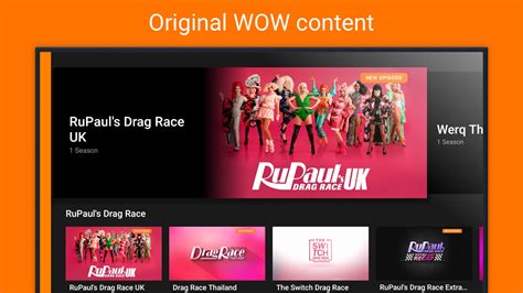 Wow presents plus free trial. Via Apple TV, Android TV, Roku, fireTV, Xbox One, and Samsung TV. WOW Presents Plus US. WOW Presents Plus is the only streaming service featuring multiple RuPaul's Drag Race franchises, Painted with Raven, Werq The World, UNHhhh, and hundreds of other World of Wonder originals, documentaries, specials, and LGBTQ+ programming, all ad free. 