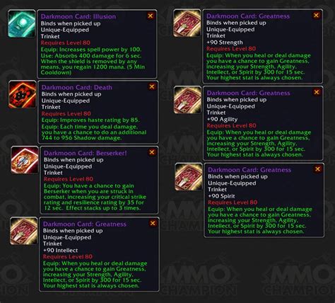 Quick Facts Screenshots Videos Greater Darkmoon Card Related Contribute It is crafted. In the Other Trade Goods category. An item from World of Warcraft: Wrath of the Lich King. Always up to date with the latest patch..