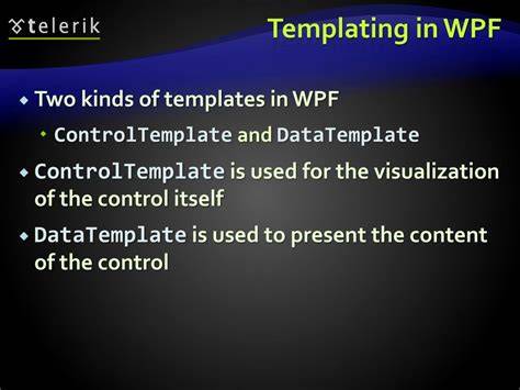 Wpf control template.  Difference between Control Template and DataTemplate in WPF A...