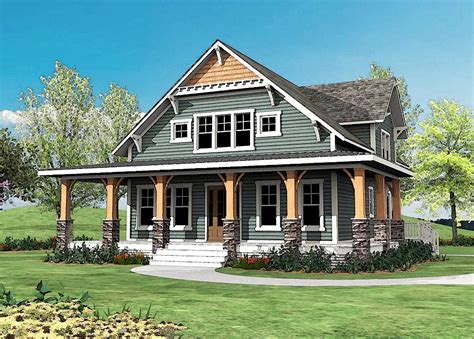 Wrap Around Porch Craftsman Style Homes Plans
