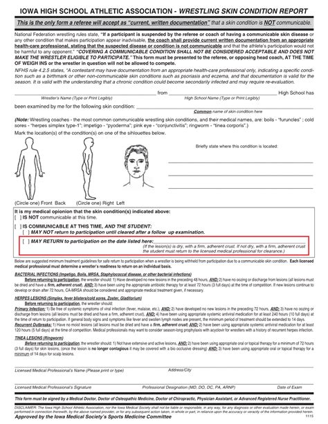 Wrestling Skin Condition Report Form DocsLib