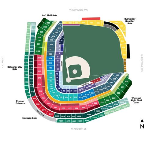 Wrigley field chicago seating chart. The club box seats at Wrigley Field consist of sections 3 through 32. The number of rows for the club box sections will greatly vary. Row 14 will be the last row in most club box sections. Row 1 is frequently though not always the first row in the club box sections. The Chicago Cubs' dugout is located in front of sections 9 through 12. 