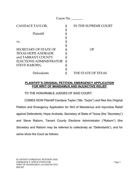 Writ of Mandamus Form the Form in Seconds Fill Out and Sign