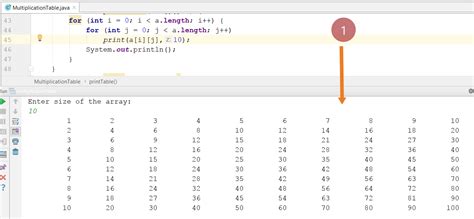 Write A Java Program To Compute Multiplication Table