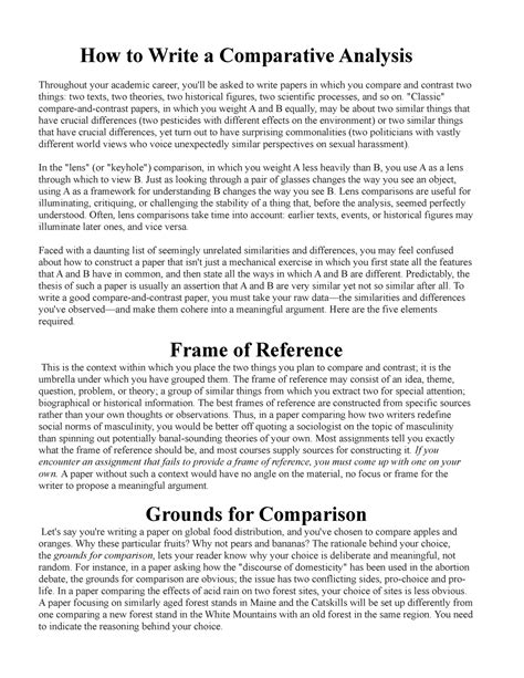 Write Comparative To Artwork Analysis How