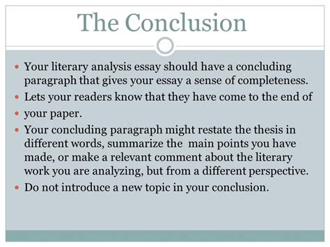 Write To A Analysis How Literary Conclusion