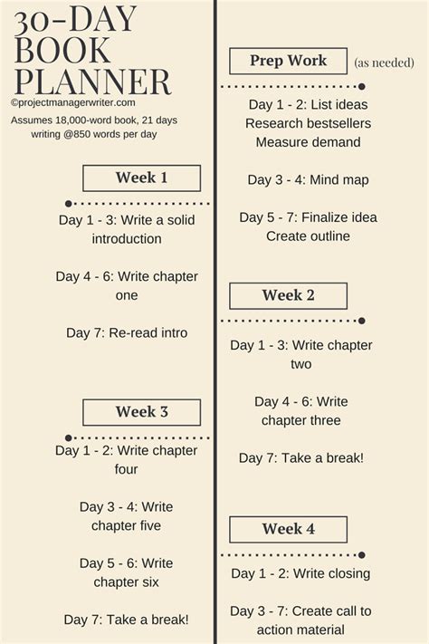 Write a Book in 30 Days Project Manager Writer