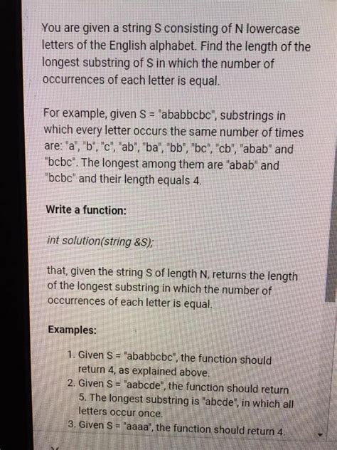 Write a function solution that given a string s of n lowercase english letters.  Input: s = &quo...