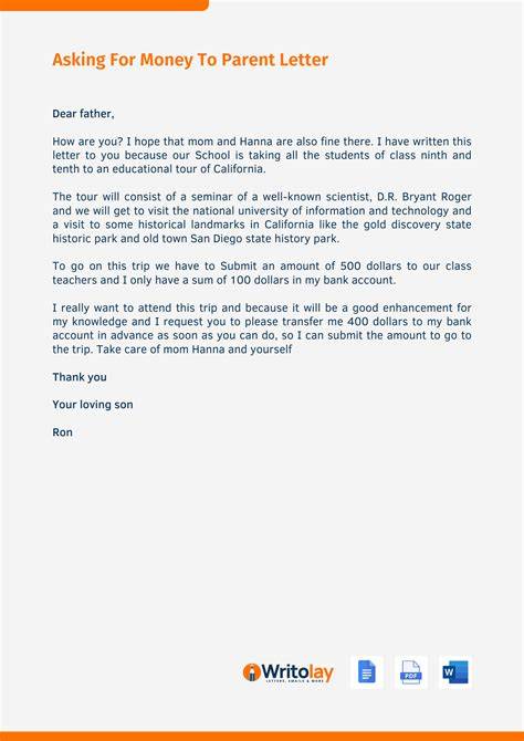 Write a letter to your uncle asking him for some financial support for...