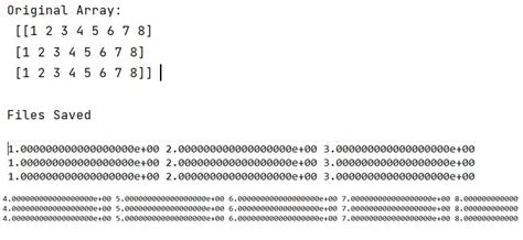 Write numpy array to file.  If by writing to a file you mean text file...
