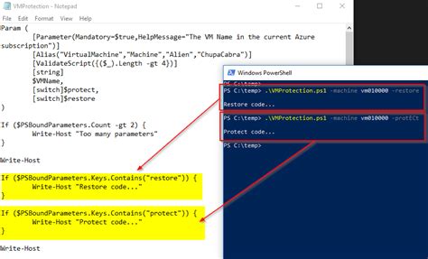 Write powershell script with parameters.  Most PowerShell commands, such as...