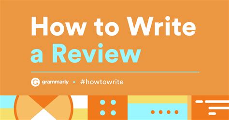 Write review. Step 2: Title The review should start with the title, and there are several ways to write it: imagine you’re reviewing a book you can write [Title] by [Author]; if you were reviewing a hotel you could write the [name of the hotel] – a review; or you can just write something catchy but it has to point to what you are going to review; Title (book): … 
