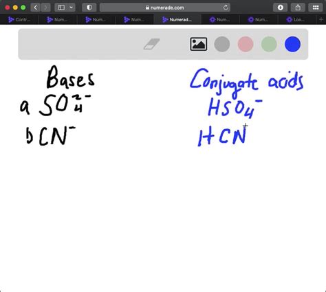 Write the Formula for the Conjugate Acid of Each Base